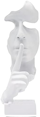 aboxoo Silence is Gold Thinker Statue Modern Resin Sculpture