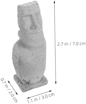 Cabilock 2Pcs Moai Head Statue Figurines