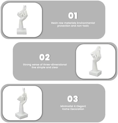 Topyond Thinker Statue Modern Abstract Resin Sculpture for Home Office Desk