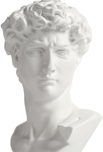 David Head Sculpture 6 Inch Resin Statue White Greek Mythology