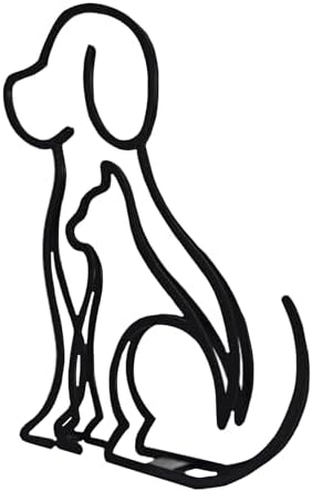 Minimalist Dog and Cat Wall Sculpture Art