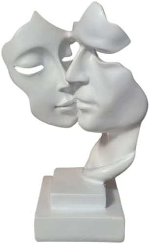 Elegant Couples Kiss Sculpture Abstract Art Decor