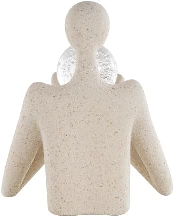 Deco 79 Polystone Figurine with Clear Glass Ball and Gold Speckles