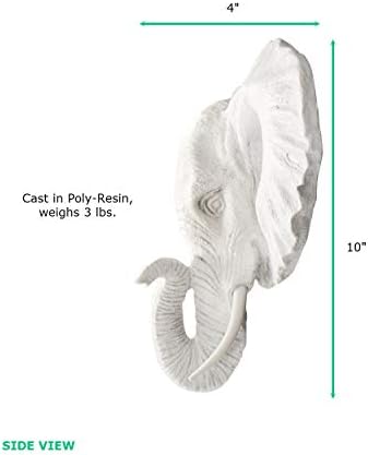 WALL CHARMERS Mini White Faux Elephant Head Wall Decor