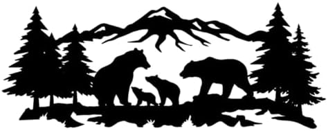 Mountain Bear Family Metal Wall Art - Fade Resistant and Rust Free