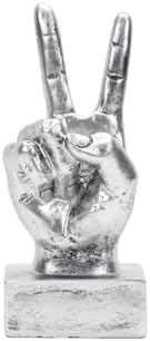 Silver Hand Gesture Desk Statue Funny Finger Decor Sculpture