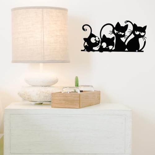 ACRNIGHEET Black Cat Wall Art Decor Sculpture