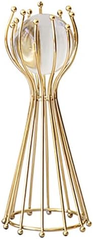 Crystal Ball Sculpture with Gold Stand for Home Decor