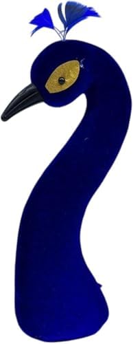 Peacock Mannequin Head Blue Foam Sculpture Decor