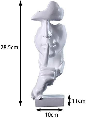 aboxoo Silence is Gold Thinker Statue Modern Resin Sculpture