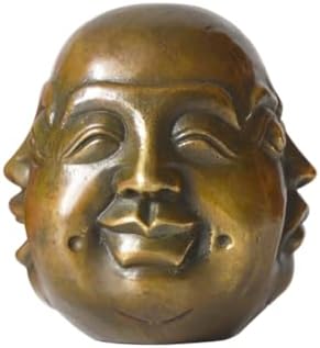 Four Face Buddha Head Statues Brass Sculpture
