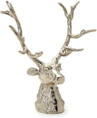 Twos Company Silver Deer Head Sculpture - Majestic Home Decor Accent