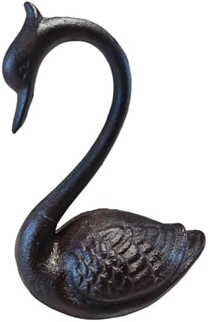 Handmade Cast Iron Swan Decor Statue