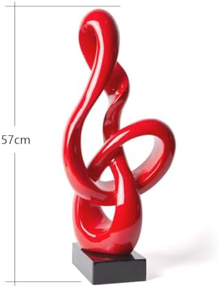 Modern Music Note Sculpture Red 23 Inch Polyresin Statue