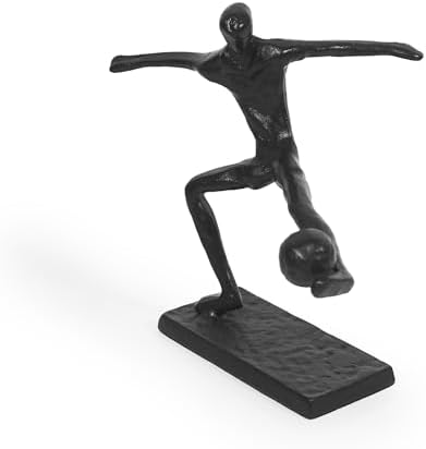 DreamsEden Cast Iron Soccer Player Statue