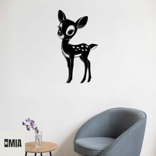 Modern Decorative Black Deer Wall Sculpture