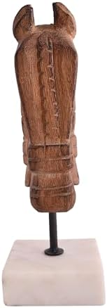 Antique Wooden Horse Head Decor Statue