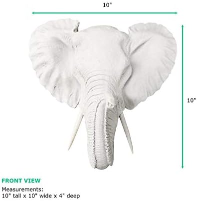 WALL CHARMERS Mini White Faux Elephant Head Wall Decor