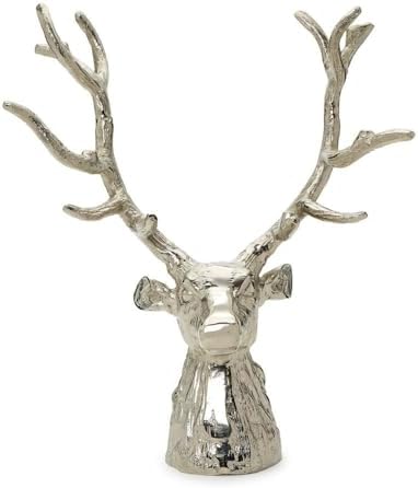 Twos Company Silver Deer Head Sculpture - Majestic Home Decor Accent