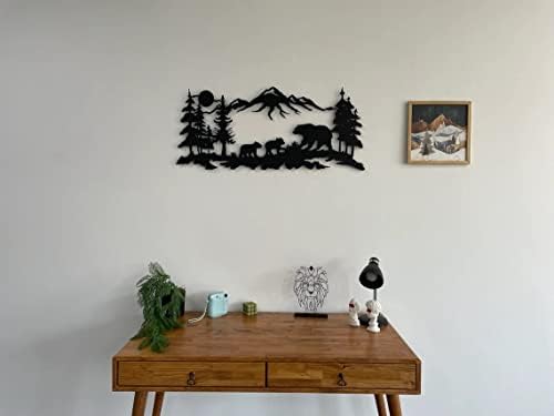 DEKADRON Metal Wall Art Bear Family Sculpture