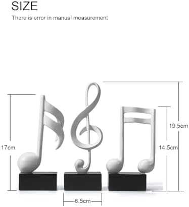 HAUCOZE 3Pcs Music Note Sculpture Decor Statues