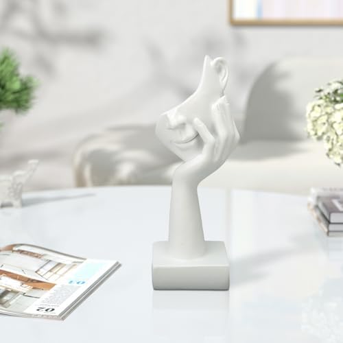 Topyond Thinker Statue Modern Abstract Resin Sculpture for Home Office Desk