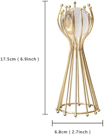 Crystal Ball Sculpture with Gold Stand for Home Decor