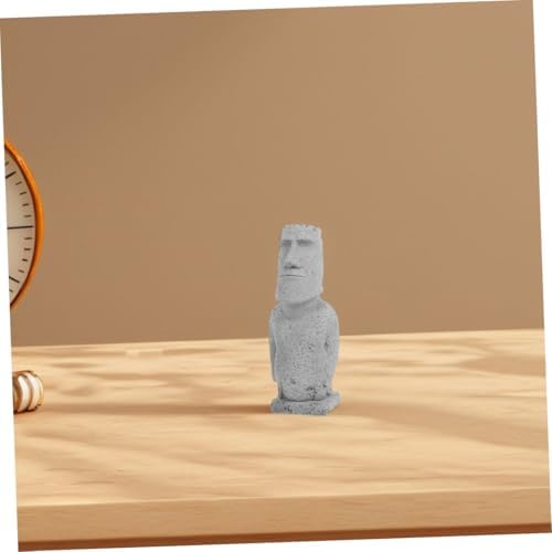 Cabilock 2pcs Easter Island Moai Head Figurine Decor