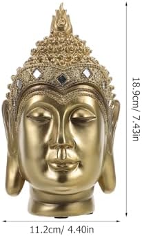 LOGOFUN Resin Buddha Head Decor Sculpture