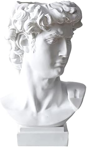Greek David Bust Statue Resin Head Vase Office Decor