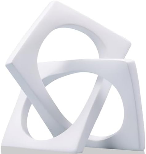 Modern Geometric White Knot Sculpture Statue Decor