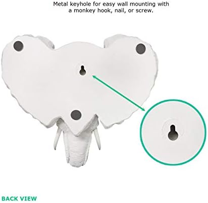 WALL CHARMERS Mini White Faux Elephant Head Wall Decor