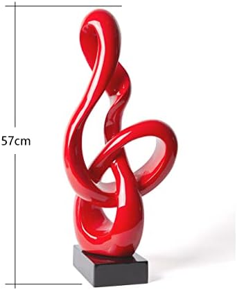 Modern Music Note Sculpture Red 23 Inch Polyresin Statue