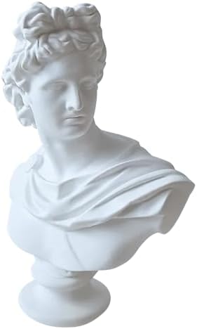 Queenbox 59in White Greek God Apollo Bust Sculpture