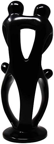 Hand Carved Soapstone Family Sculpture 10 Inch Tall