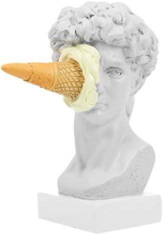 Greek David Head Ice Cream Resin Statue - Home Office Decor