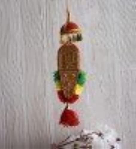 Itiha Multicolour Wall Sculpture with Lord Ganesha and Vishnu 8 inch