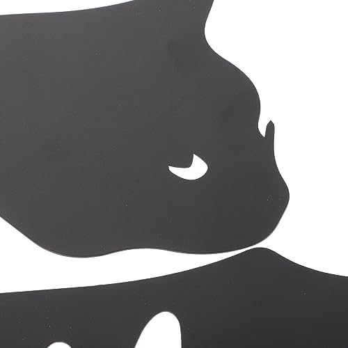 Garneck Black Metal Cat Wall Decor Sculpture