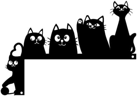 Baitiane Black Metal Wall Art for Cat Lovers