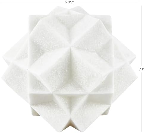 Deco 79 Polystone Geometric Sculpture White 7x7x7