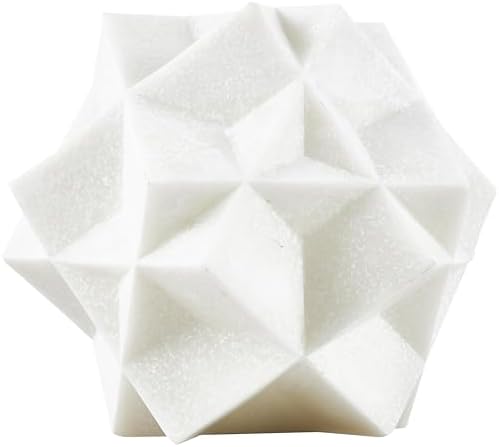 Deco 79 Polystone Geometric Sculpture White 7x7x7