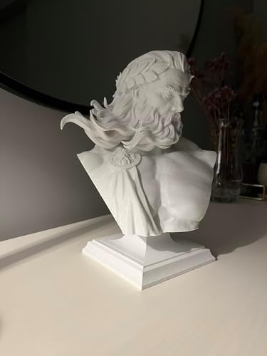 Generic Zeus Statue 10 Inch White Plastic