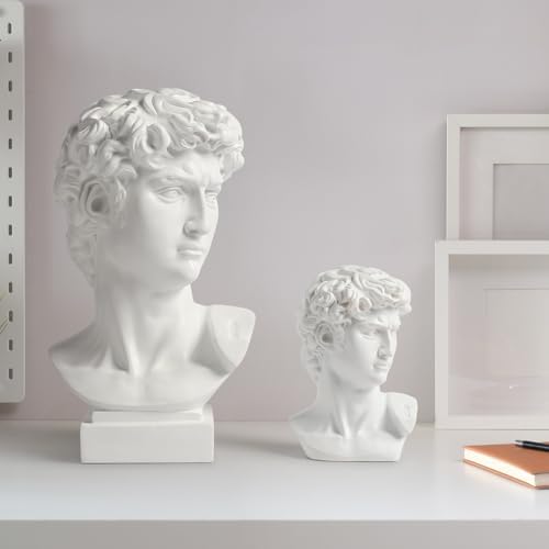 David Head Sculpture 6 Inch Resin Statue White Greek Mythology