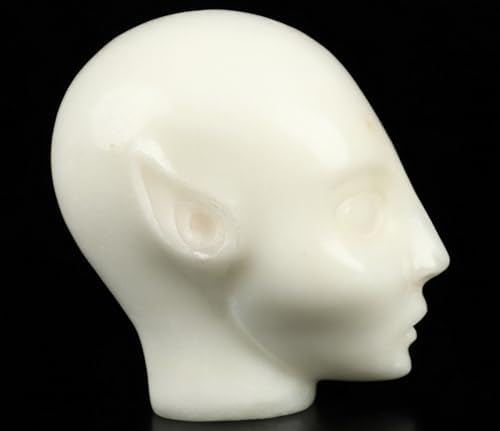 Skullis 43 Inch White Jade Crystal Skull Statue