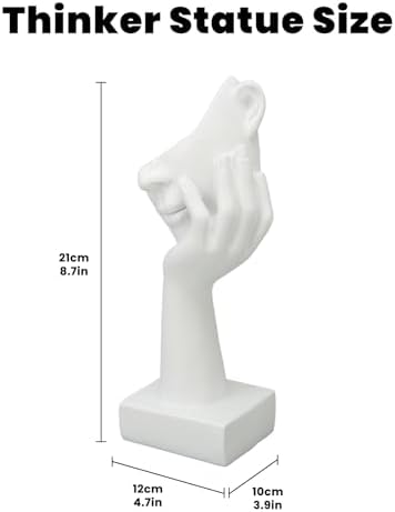 Topyond Thinker Statue Modern Abstract Resin Sculpture for Home Office Desk