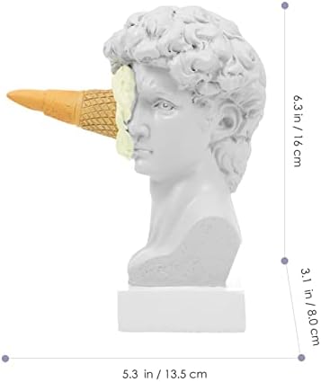Greek David Head Ice Cream Resin Statue - Home Office Decor