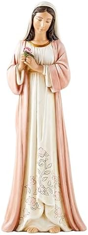 Michael Adams Hand-Sculpted Catholic Madonna of the Rose Statue