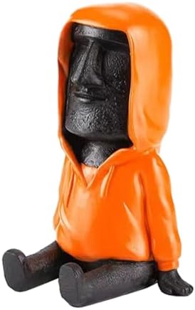 Retro Moai Head Statue Home Decor Resin Sculpture