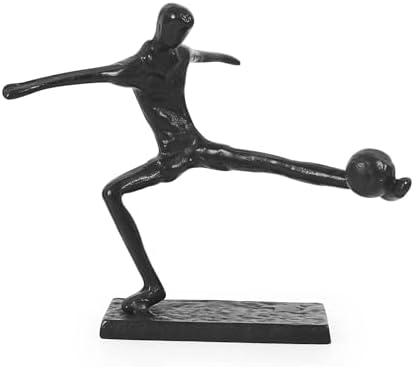 DreamsEden Cast Iron Soccer Player Statue