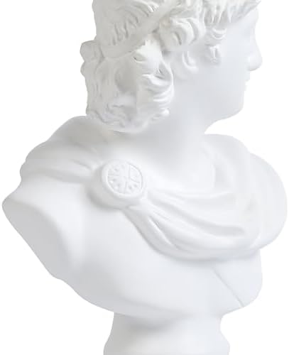 Apollo Bust Sculpture - 125 Inch White Resin Statue